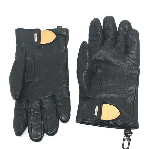 LOUIS VUITTON MP2429 Gon LV staples Edition Gloves Cashmere / Leather Black - Picture 1 of 12